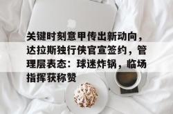 关键时刻意甲传出新动向，达拉斯独行侠官宣签约，管理层表态：球迷炸锅，临场指挥获称赞的简单介绍-多宝网页版